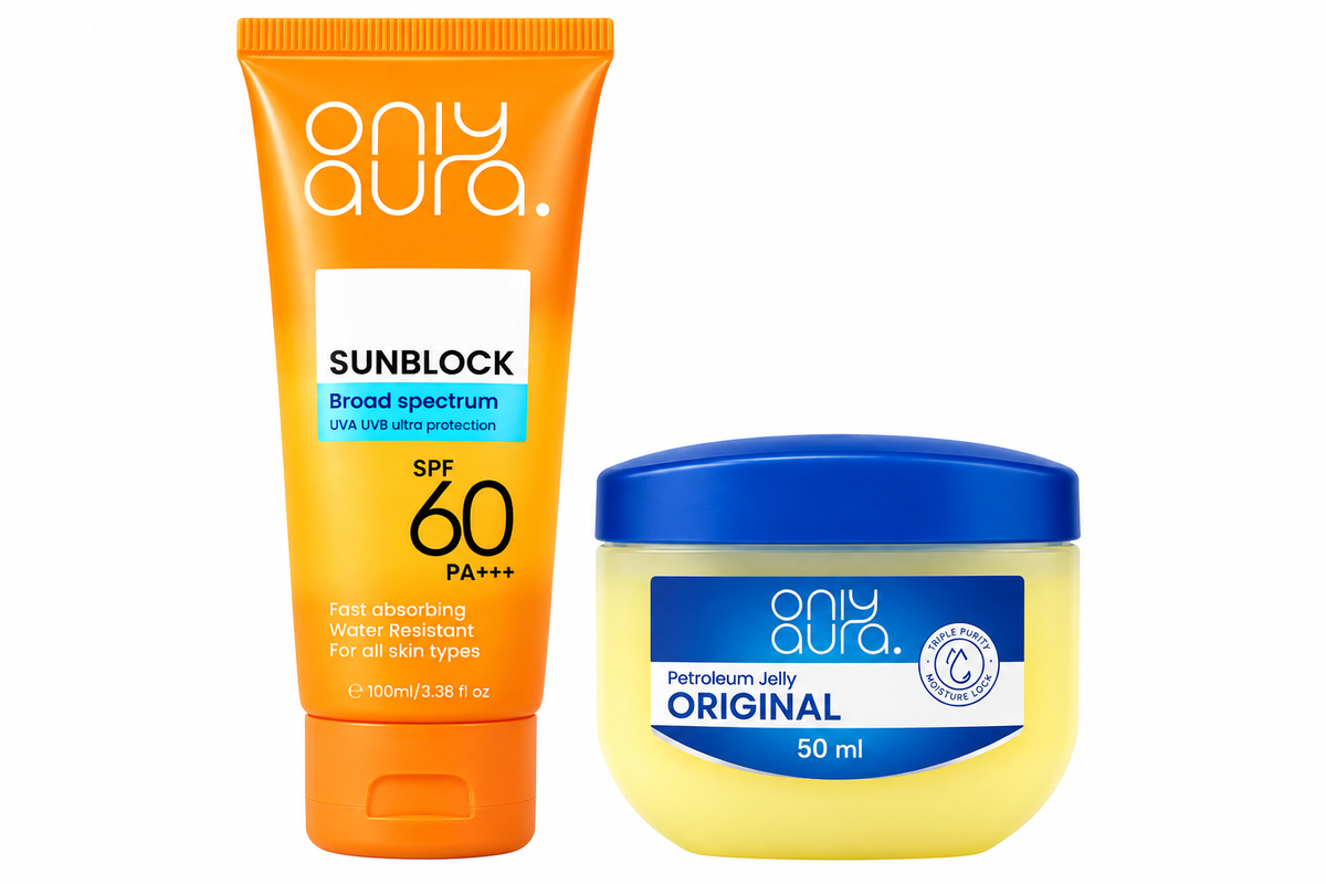 Only Aura Sunblock + Petroleum Jelly