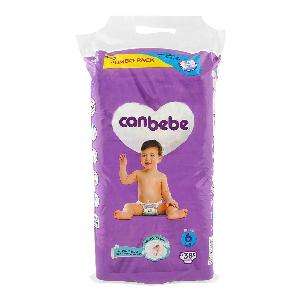 CANBEBE BABY DIAPERS 6 XLARGE 38PCS