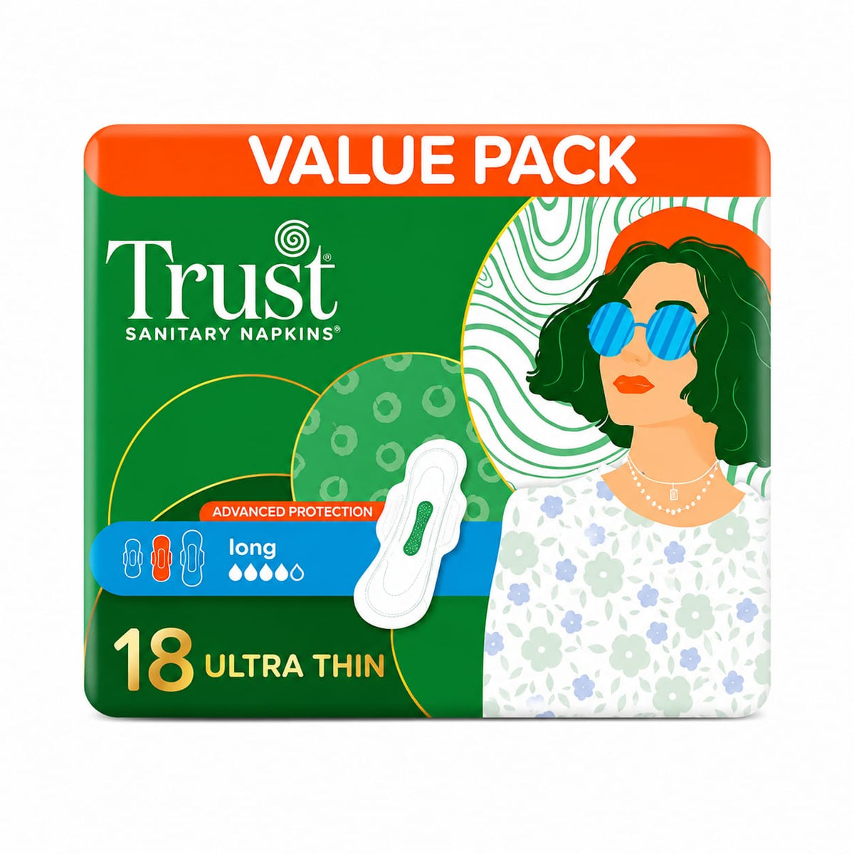 TRUST MAXI THICK NAPKIN LONG 18PCS
