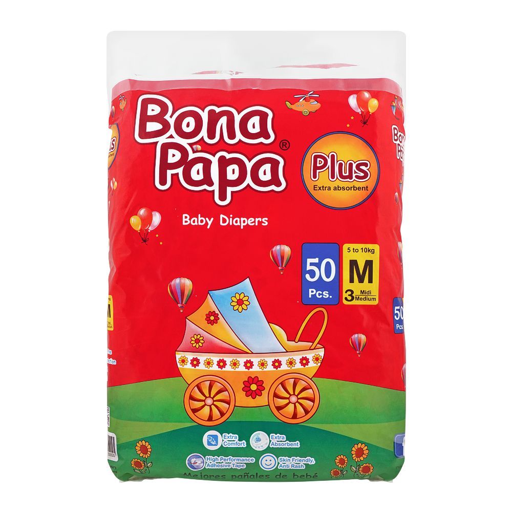 BONA PAPA BABY DIAPERS MEDIUM50 PCS