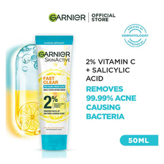 Garnier Fast Clear Acne Prone Face Wash 50Ml