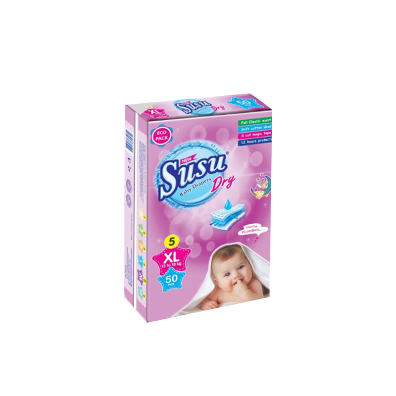 Susu Dry Baby Diaper Xlarge 50 Pcs