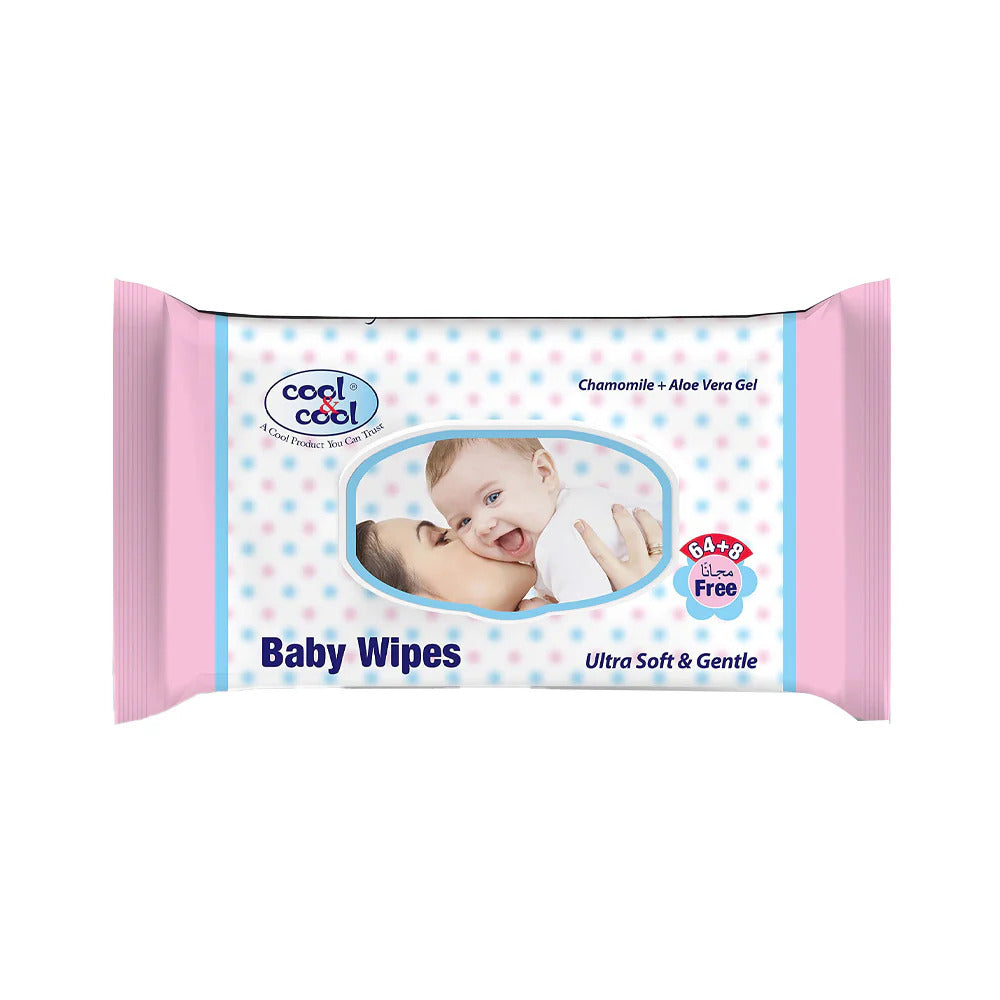 COOL & COOL ULTRA SOFT BABY WIPES B-5022 64+8PCS