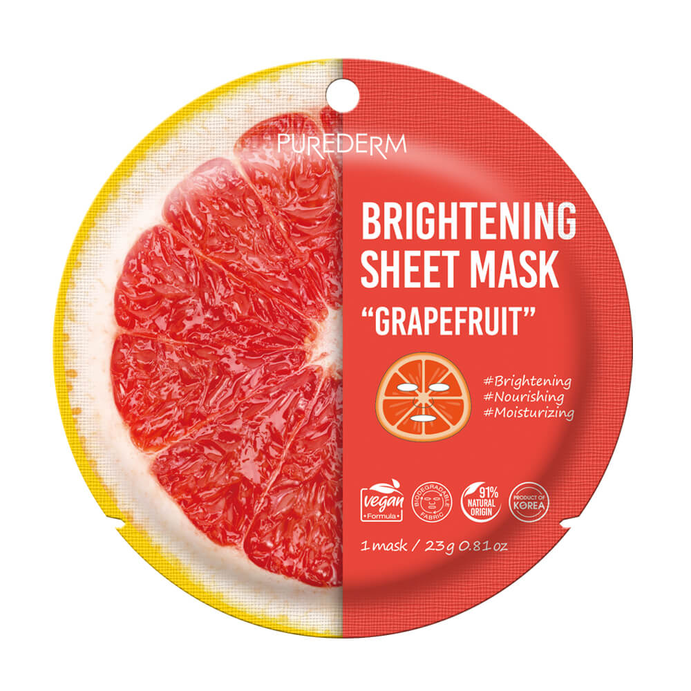 PUREDERM GRAPFRUIT SHEET FACEMASK ADS819 23GM 1PCS