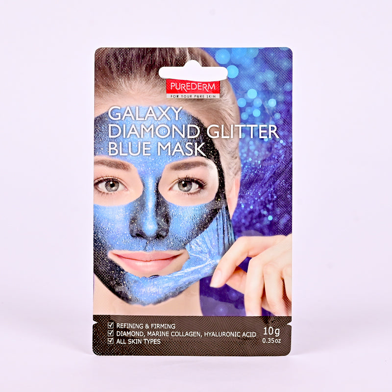 PUREDERM GALAXY DIAMOND GLITTER BLUE FACE MASK ADS475 10GM 1
