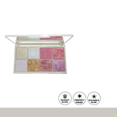 Glamorous Palette Highlighter Blusher Kit 8 Color 24Gm