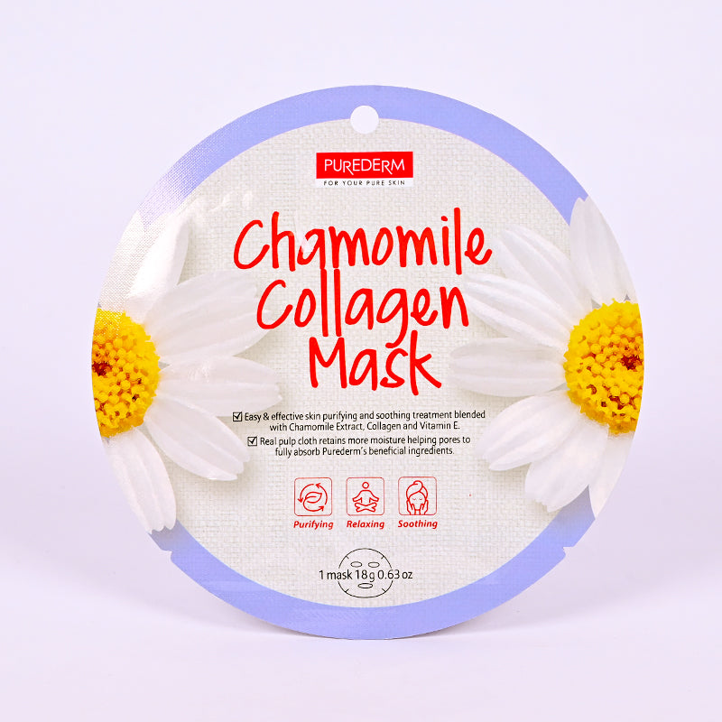 PUREDERM CHAMOMILE COLLAGEN FACE MASK ADS804 18GM 1PCS
