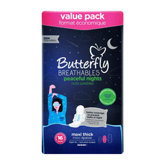 BUTTERFLY MAXI THICK DREAMY NIGHTS NAPKIN XLARGE 16PCS