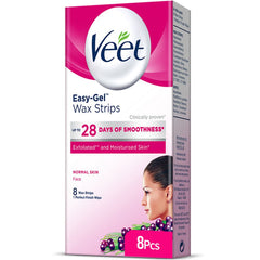 VEET SENSITIVE EASY GEL FACE WAX STRIPS 8PCS