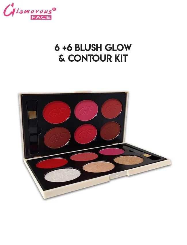 Glamorous Matte & Glow Blush On Kit 6+6 Colors 45Gm