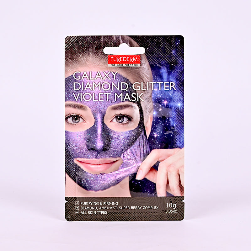 PUREDERM GALAXY DIAMOND GLITTER VOILET FACE MASK ADS476 10GM