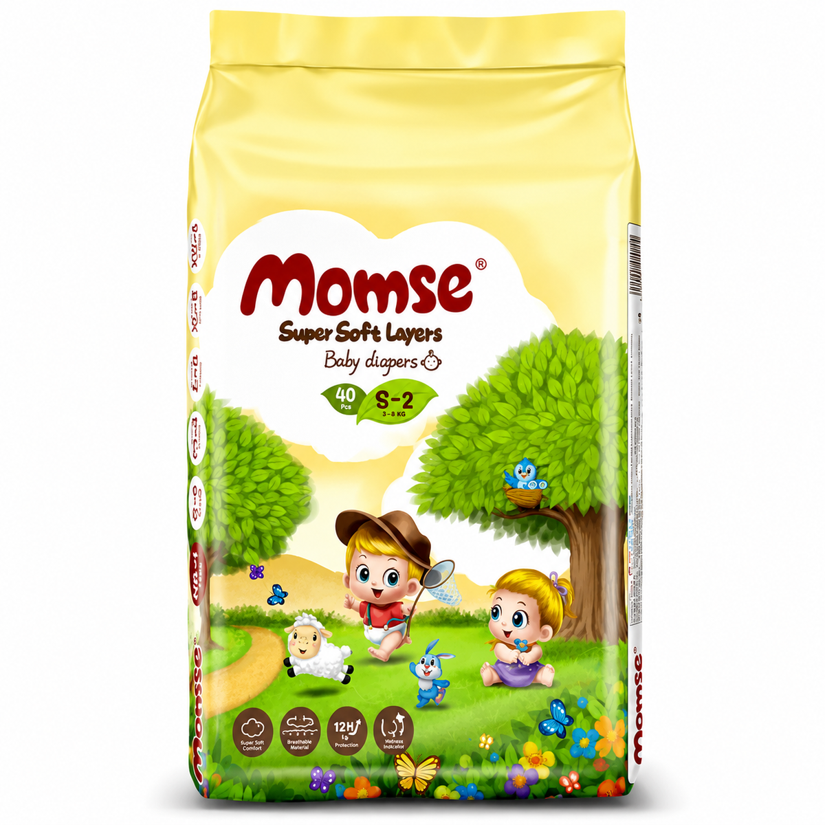 Momse Baby Diapers Economy Pack Small 40Pcs