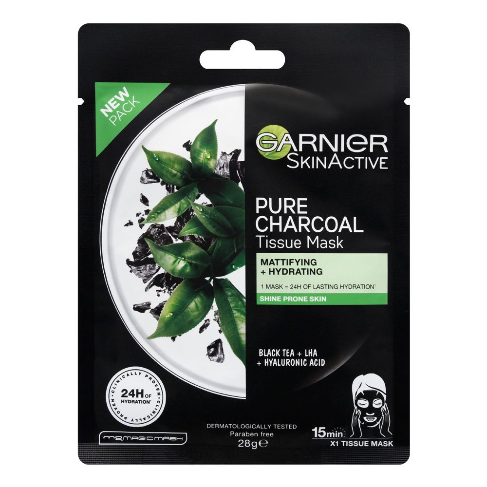 Garnier Skin Active Pure Charcoal Black Tea Face Mask 28Gm