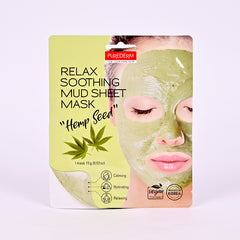 PUREDERM HEMP SEED MUD SHEET FACE MASK ADS833 15GM 1PCS