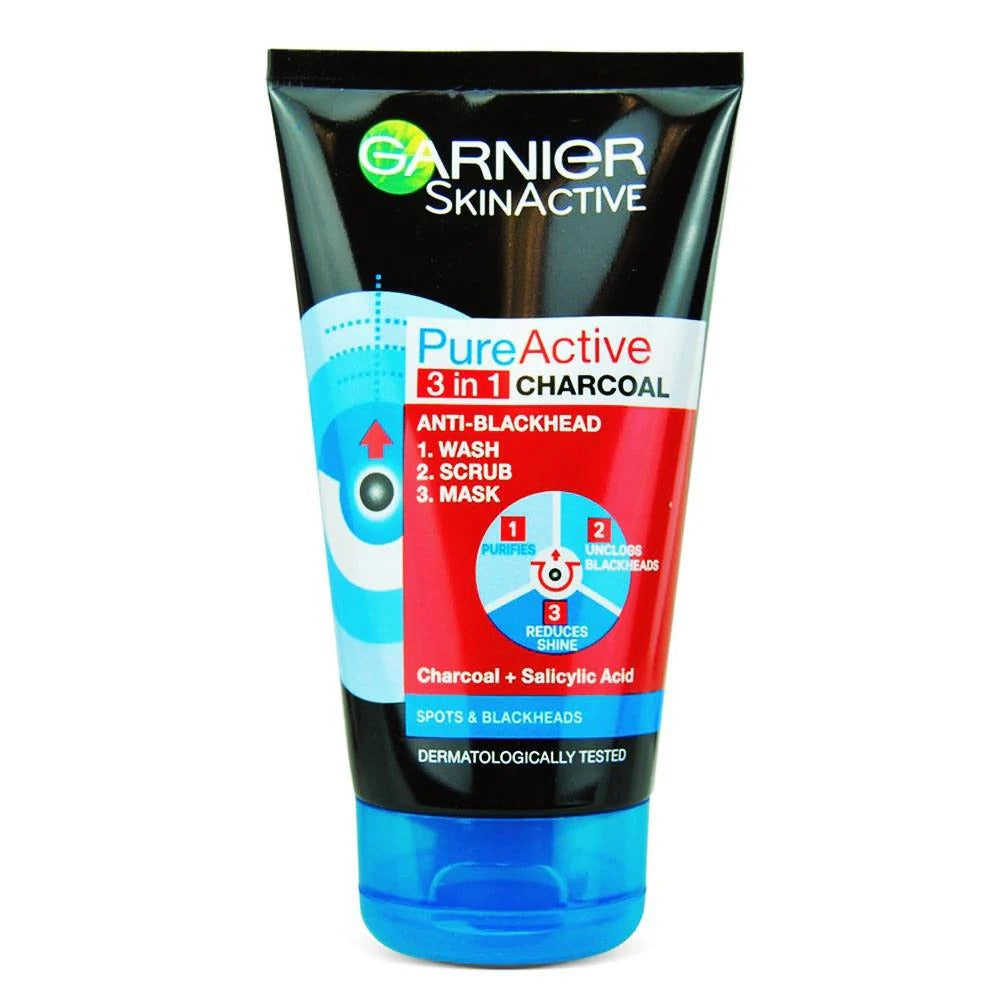 Garnier Skin Active Pure 3In1 Charcoal Face Wash 50Ml