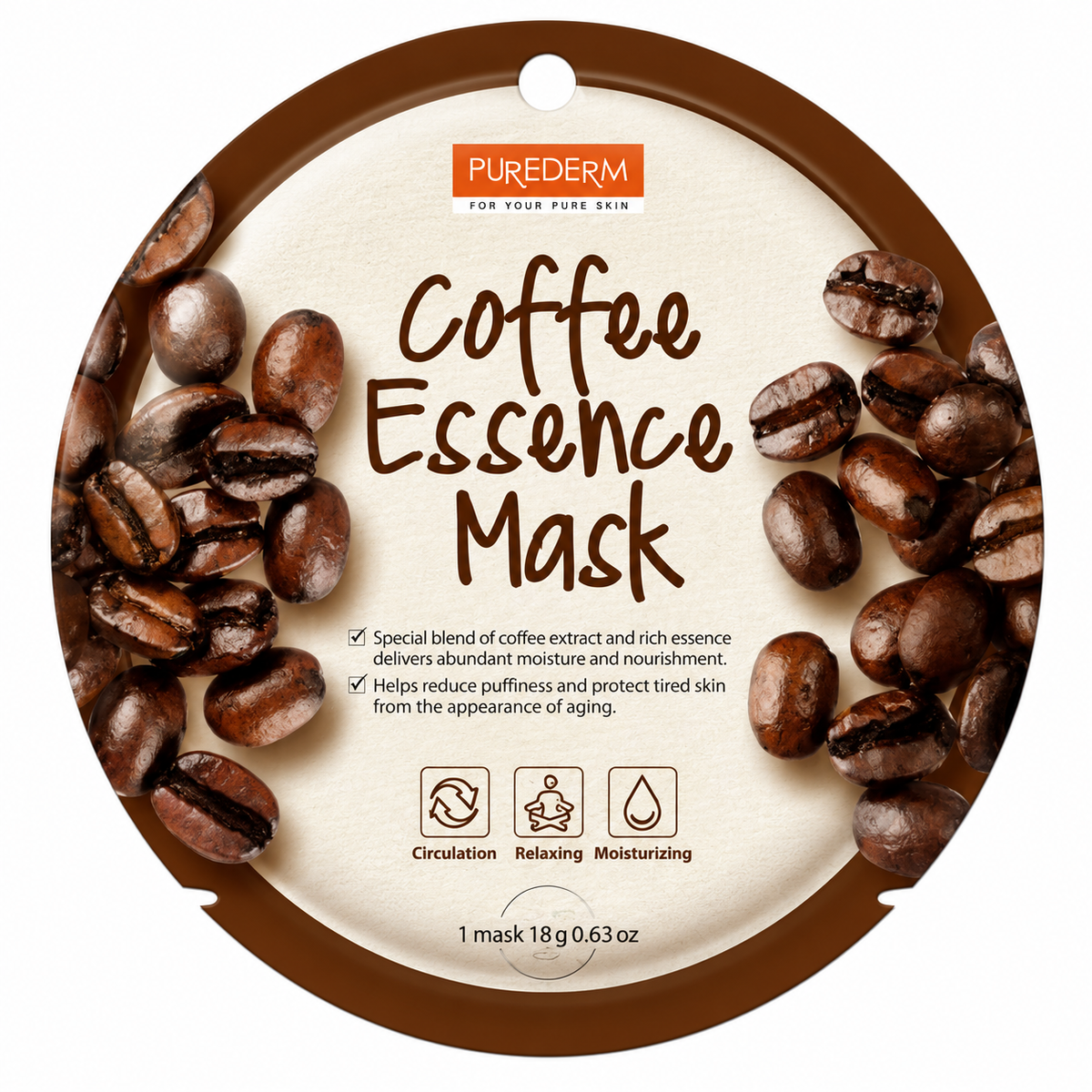 PUREDERM COFFEE ESSENCE FACE MASK ADS815 18GM 1PCS