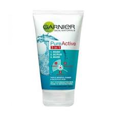 Garnier Pure Active 3 In 1 Face Wash+Scrub+Mask 100Ml (Ag)