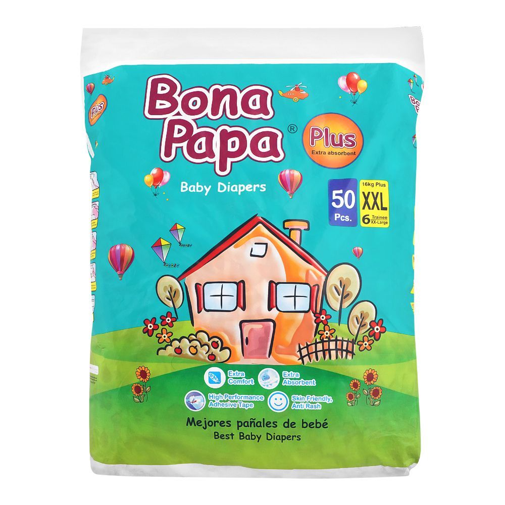 BONA PAPA BABY DIAPERS XX LARGE 50 PCS