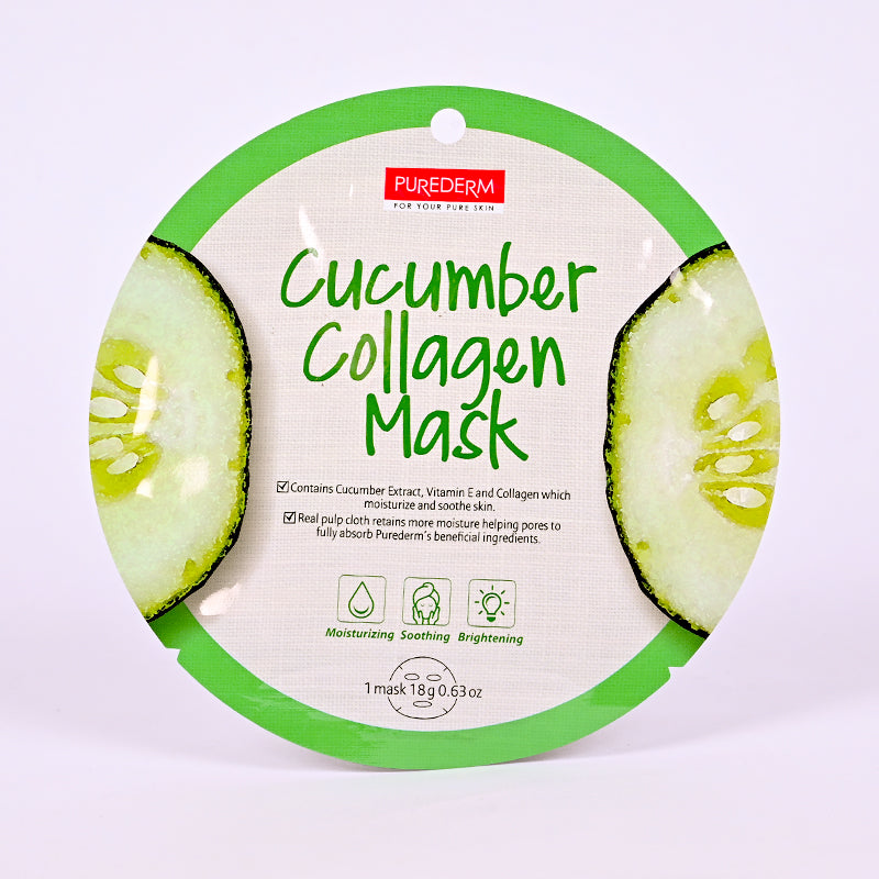 PUREDERM CUCUMBER COLLAGEN FACE MASK ADS806 18GM 1PCS