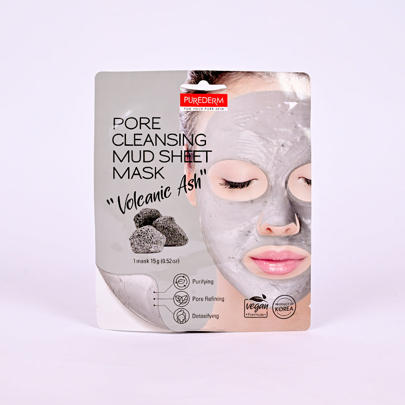 PUREDERM VOLCANIC ASH MUD SHEET FACE MASK ADS832 15GM 1PCS