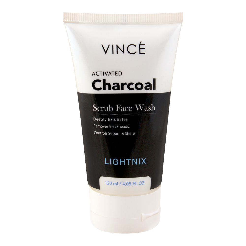 VINCE MEN LIGHTNIX CHARCOAL SCRUB FACE WASH 120ML