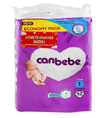CANBEBE BABY DIAPERS 1 NEW BORN 42PCS