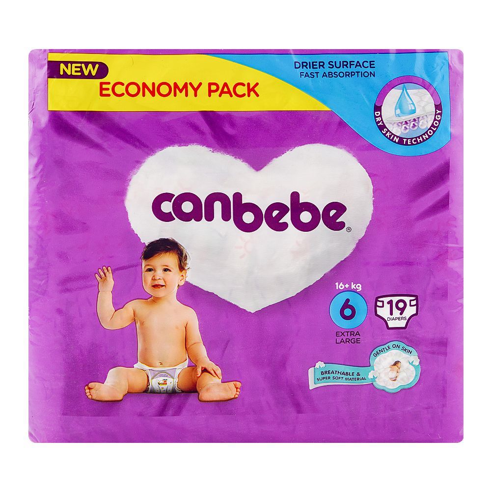 CANBEBE BABY DIAPERS 6 XLARGE 19PCS