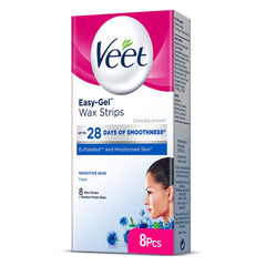 VEET NORMAL EASY GEL FACE WAXSTRIPS 8PCS