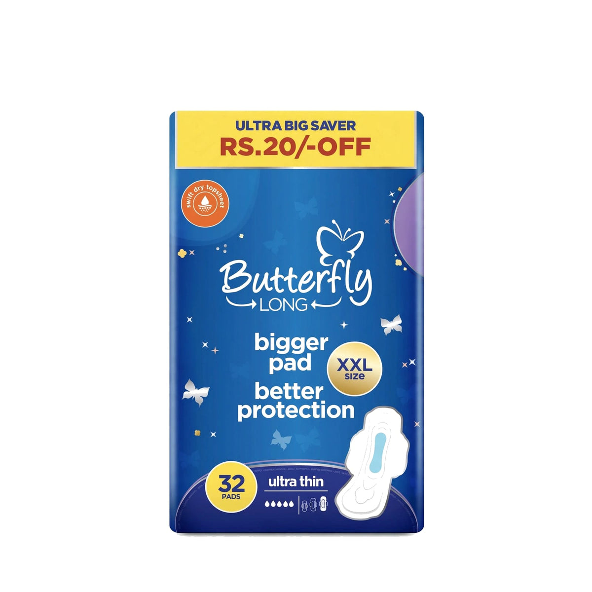 Butterfly Ultra Napkin Long XXLarge 32pcs