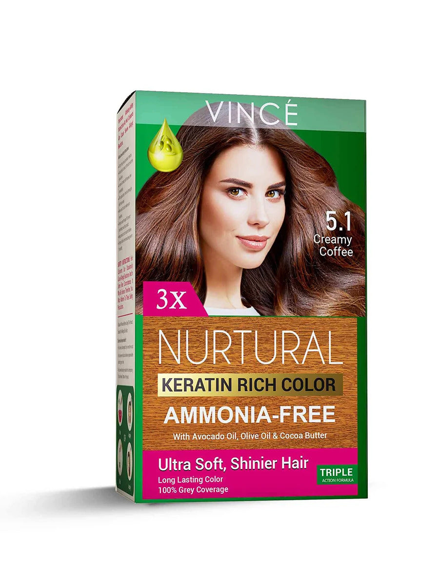 VINCE NURTURAL HAIR COLOR NATURAL CREAMY COFFEE 5.1 50ML  