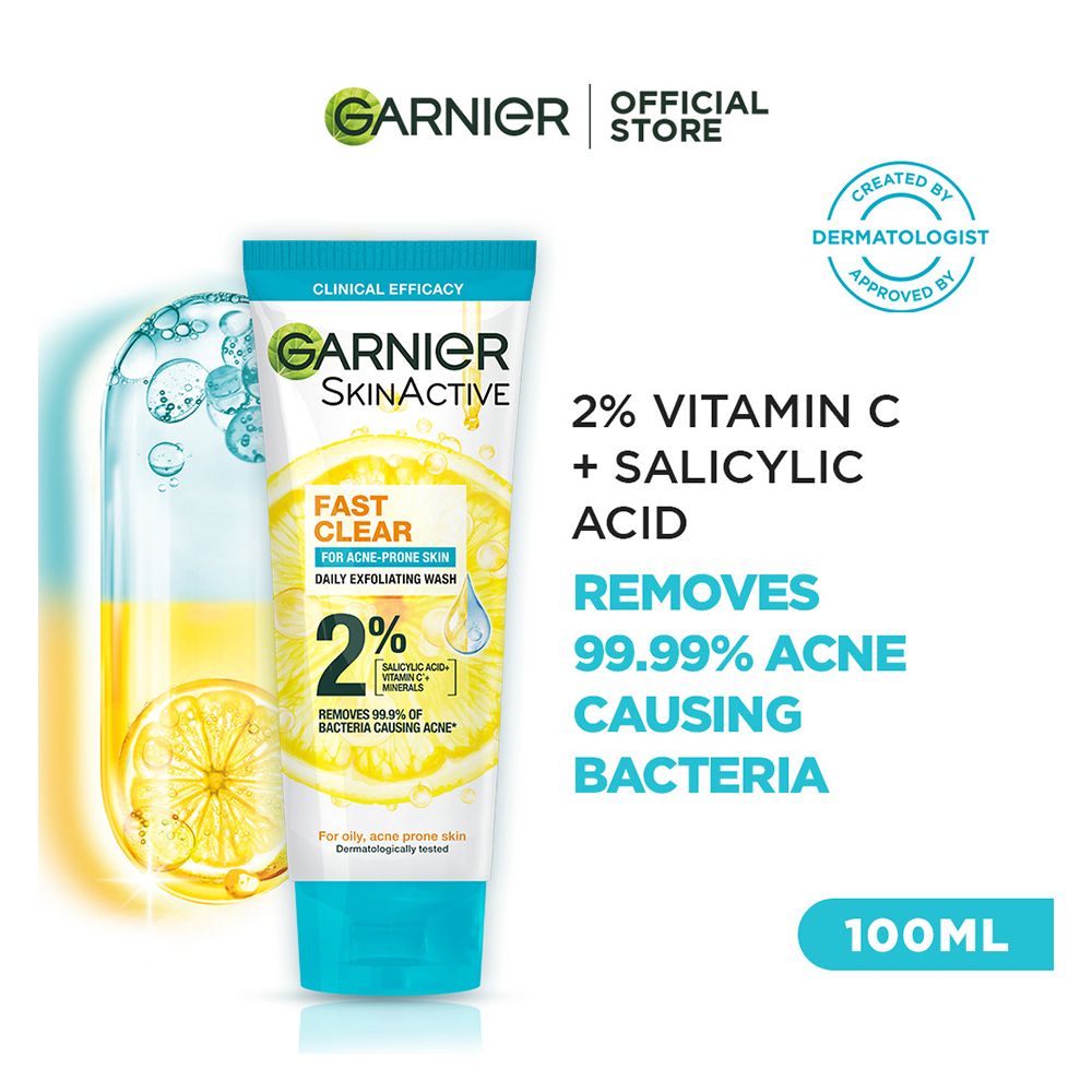 Garnier Fast Clear Acne Prone Face Wash 100Ml