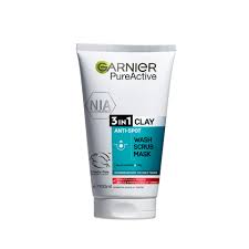 Garnier Pure Active 3 In 1 Face Wash+Scrub+Mask 50Ml (Ag)
