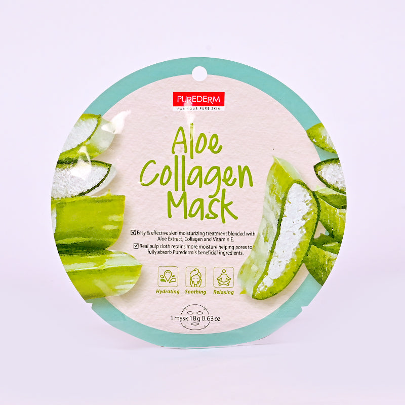 PUREDERM ALOE COLLAGEN FACE MASK ADS801 18GM 1PCS