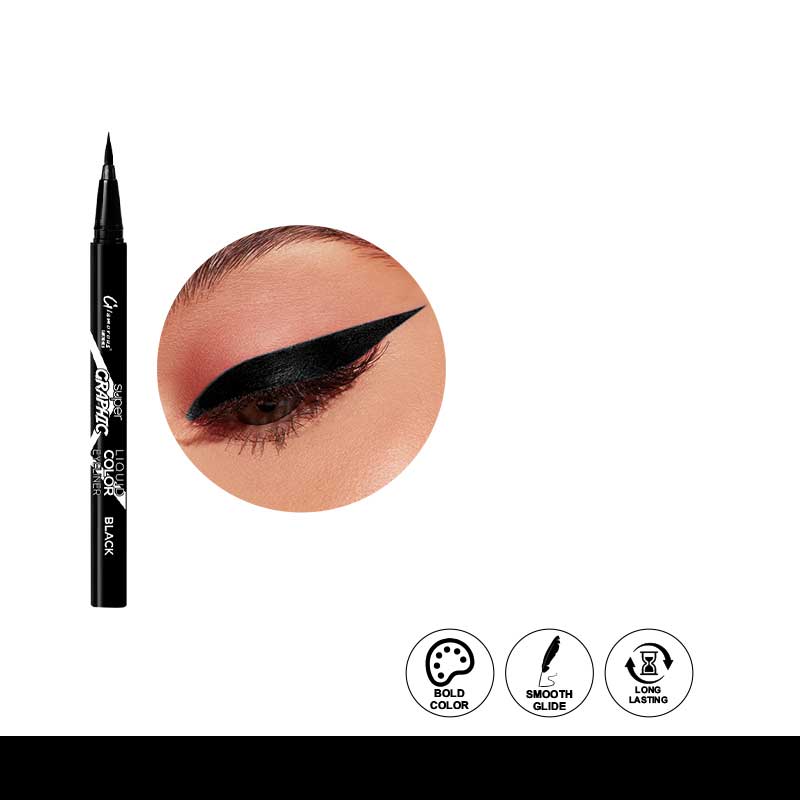 Glamorous Super Graphic Eye Liner Black 0.6Gm