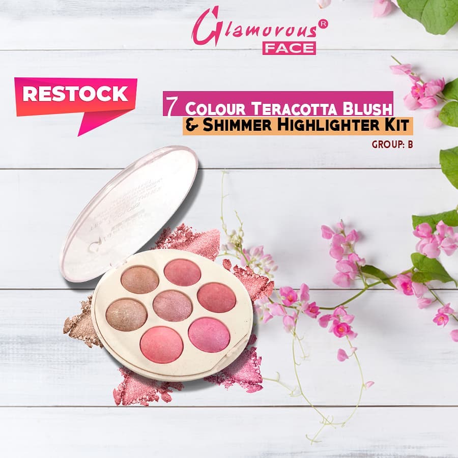Glamorous Terracota Blusher Kit 7 Colors 22Gm