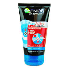 Garnier Skin Active Pure 3In1 Charcoal Face Wash 50Ml
