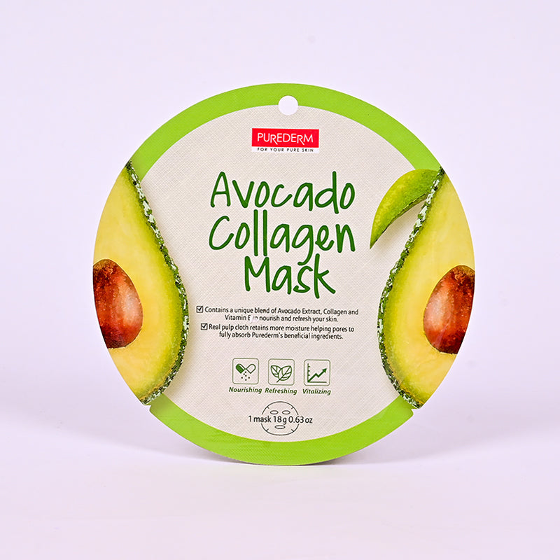 PUREDERM AVOCADO COLLAGEN FACEMASK ADS802 18GM 1PCS
