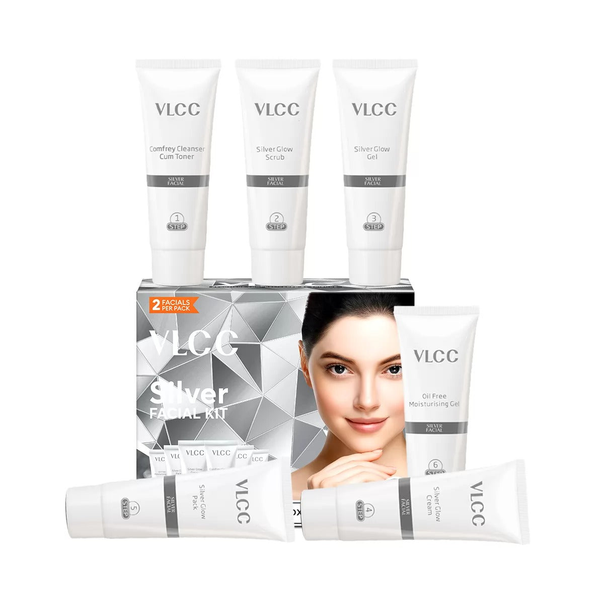 Vlcc Silver Facial Kit 60Gm 6Pcs