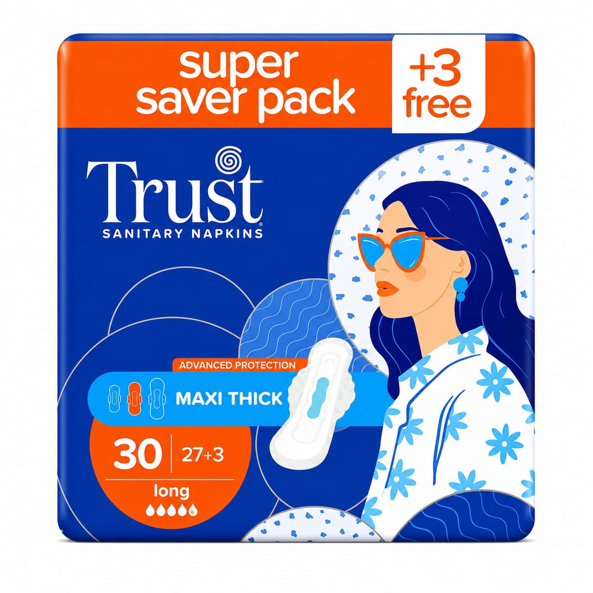 TRUST THICKS REGULAR NAPKIN LONG 10PCS