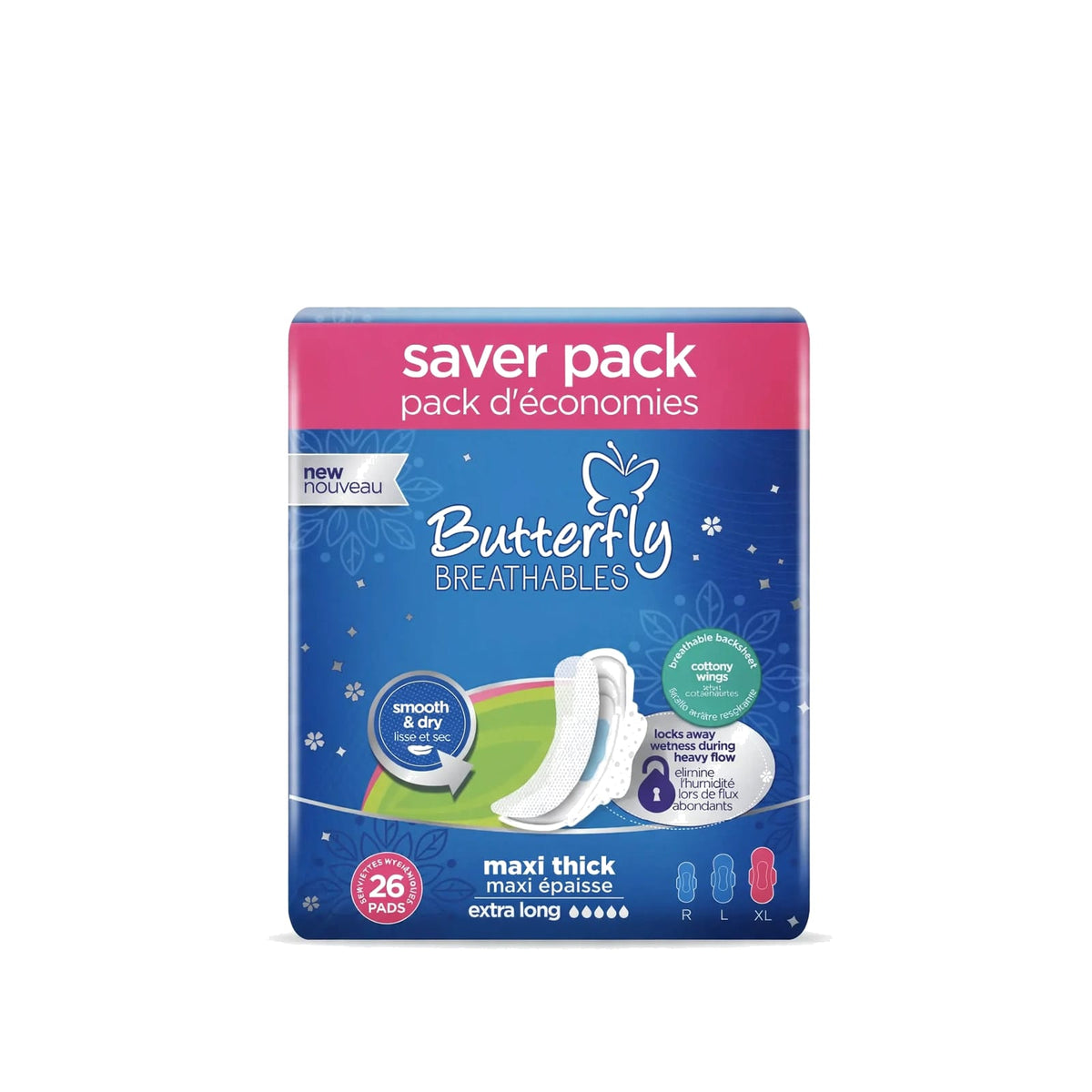 BUTTERFLY MAXI THICK NAPKIN EXTRA LONG 26PCS